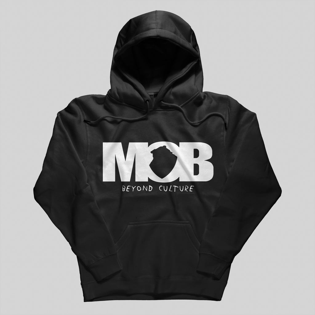 M.O.B Beyond Culture Baskılı Siyah Hoodie